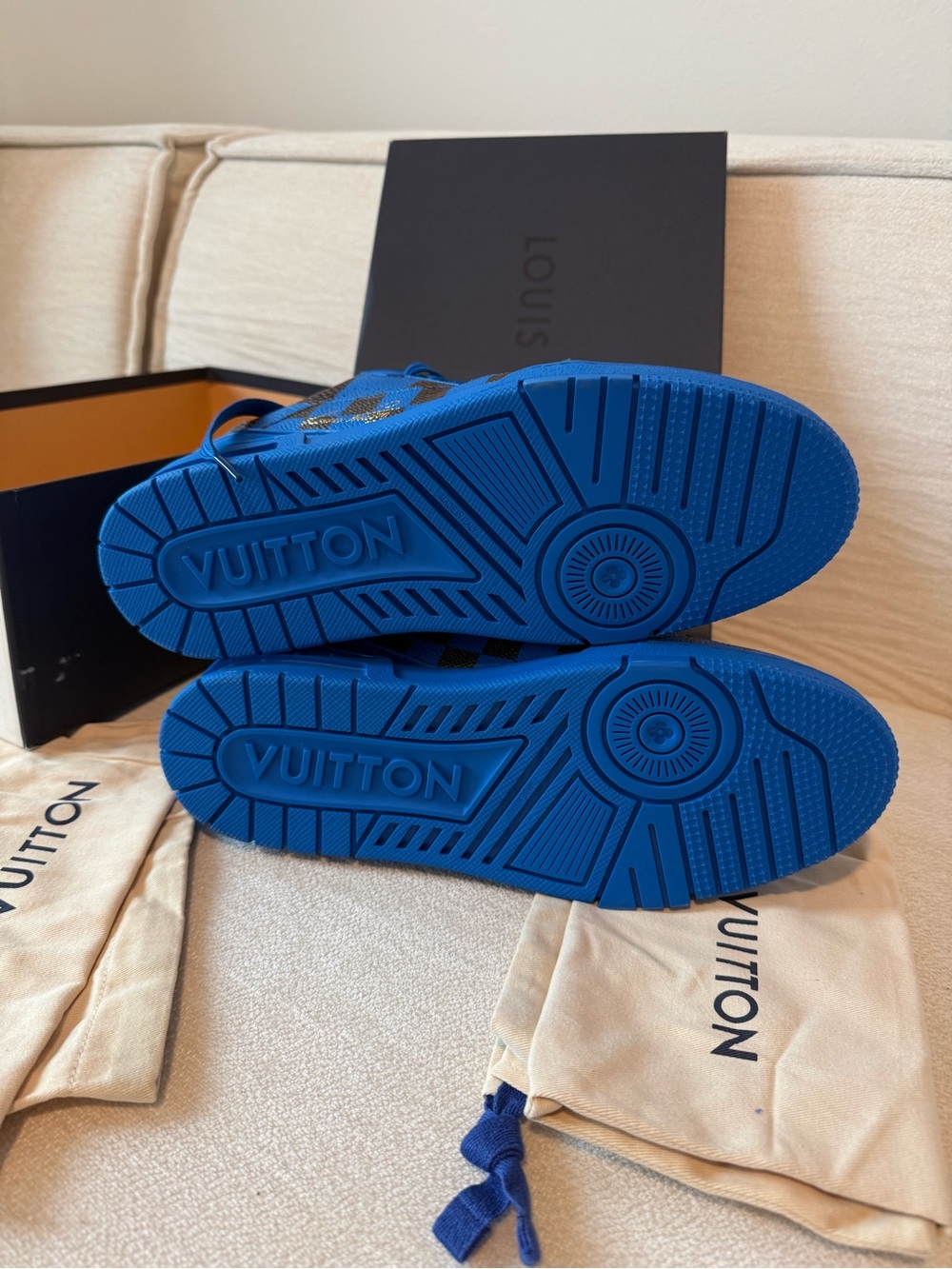 Louis Vuitton Electric Blue Logo Sole Sneakers